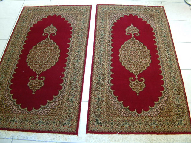 Twin set Tabriz Persian rugs #3137, click on the picture or description for more details about the Persian carpets.