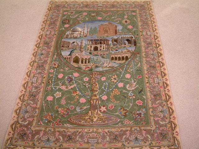 Tabriz Persian rug #3153, click on the picture or description for more details about the Persian carpets.