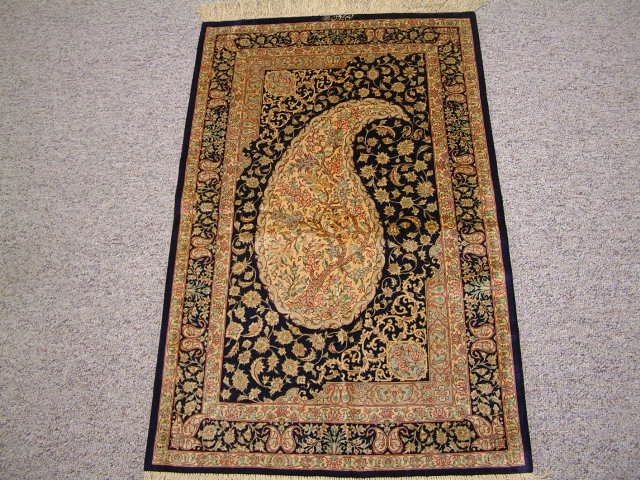 Qom Persian rug #3157, click on the picture or description for more details about the Persian carpets.