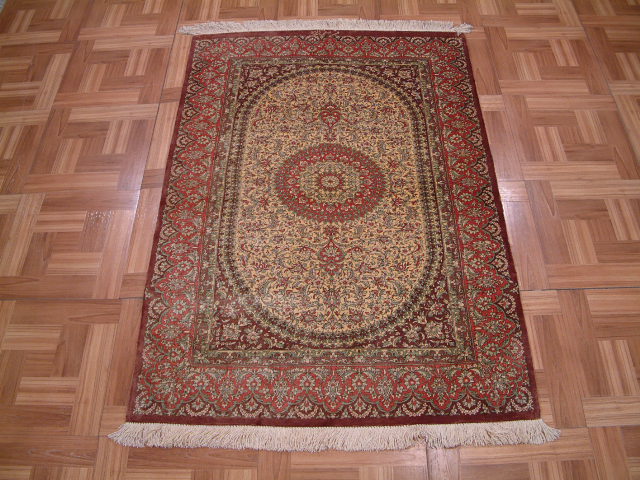 Qom Persian rug #2106, click on the picture or description for more details about the Persian carpets.