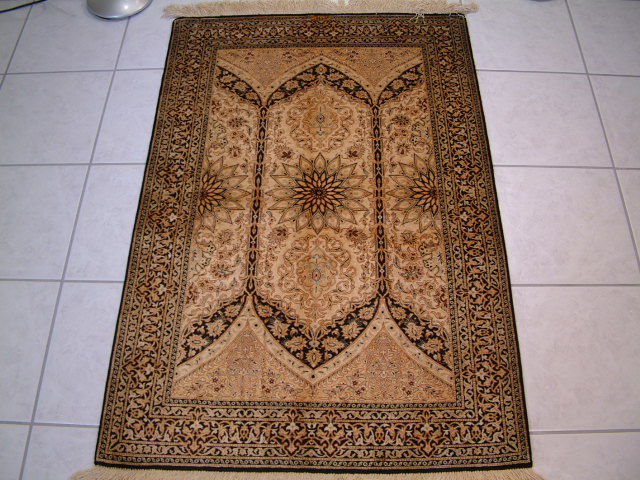 Qom Persian rug #2085, click on the picture or description for more details about the Persian carpets.