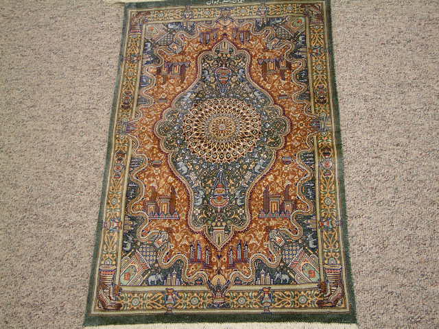 Qom Persian rug #2095, click on the picture or description for more details about the Persian carpets.