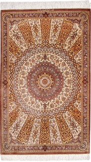 4ft gonbad qum silk rug