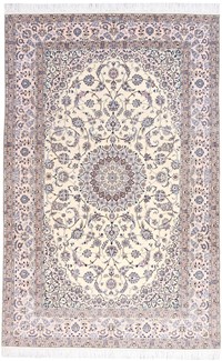 3x2m 500kpsi beige silk nain persian rug