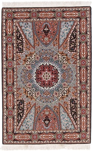 5ft silk gonbad tabriz persian rug