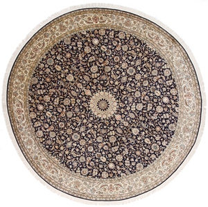 10x10 round silk kashmir persian rug