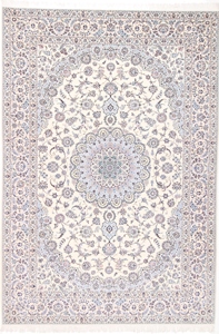 12x8 beige silk nain persian rug