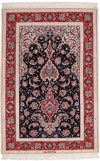 prayer carpet mehrab silk isfahan rug