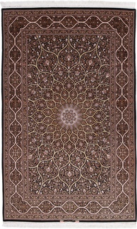 8x5 signed habib silk isfahan rug