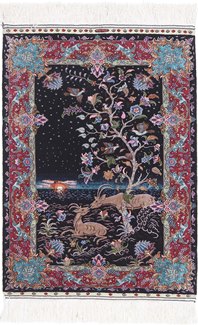 pictorial sunset hereke cinar silk turkish rug