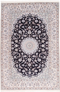 10ft 7ft 6lah blue silk nain rug