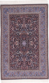 7x5 signed silk isfahan rug