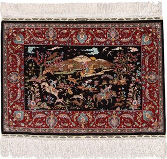 1000kpsi pictorial hereke silk carpet