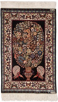 rare signed kouchouk aghi silk hereke carpet
