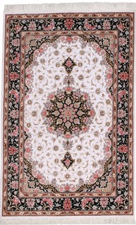 signed silk qom carpet 600kpsi