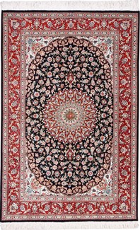 signed silk qom carpet 600kpsi