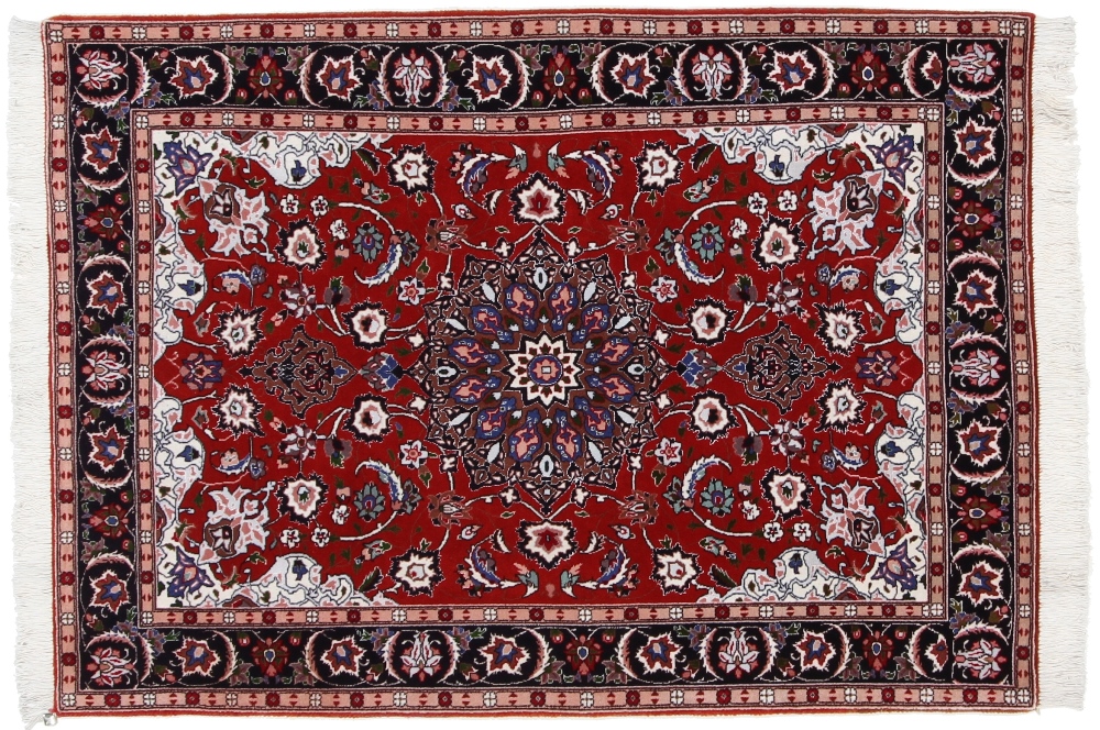 50 Raj 4x3 Tabriz Persian Rugs, Silk Tabriz Persian Carpet