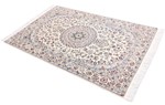 6ft 180cm beige silk nain persian rug