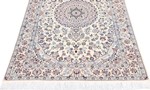 6ft 180cm beige silk nain persian rug