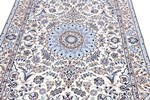 7ft 220cm beige silk nain persian rug