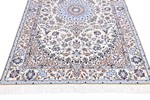 7ft 220cm beige silk nain persian rug