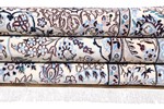 7ft 220cm beige silk nain persian rug