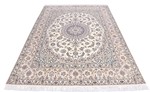9ft 270cm beige silk nain persian rug