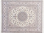 8ftx6ft beige silk nain persian rug