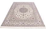 8ftx6ft beige silk nain persian rug