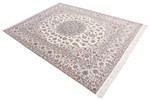 8ftx6ft beige silk nain persian rug