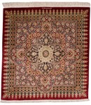 square silk qom persian rug