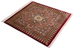 square silk qom persian rug
