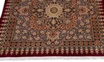 square silk qom persian rug