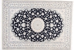 9x6 navy blue nain persian rug