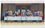 jesus last supper tabriz persian rug