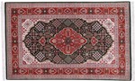 4ft 120cm green geometric silk qum persian rug