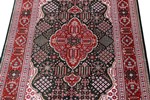 4ft 120cm green geometric silk qum persian rug