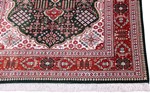4ft 120cm green geometric silk qum persian rug