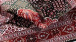 4ft 120cm green geometric silk qum persian rug