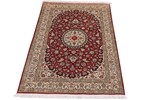 4ft 120cm rust colored silk qum persian rug