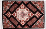 4ft 120cm black floral silk qum persian rug