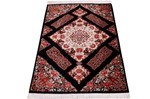 4ft 120cm black floral silk qum persian rug