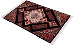 4ft 120cm black floral silk qum persian rug
