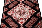 4ft 120cm black floral silk qum persian rug