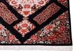 4ft 120cm black floral silk qum persian rug