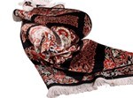 4ft 120cm black floral silk qum persian rug