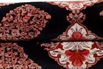 4ft 120cm black floral silk qum persian rug