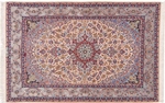 8x5 signed silk isfahan rug