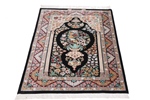 4x3 signed silk qum persian rug