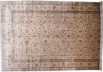 25x14 brown beige silk kashmir Indian rug